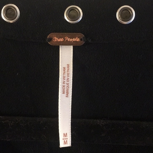 Free People Peasant Blouse Black Size Medium - Picture 3 of 5